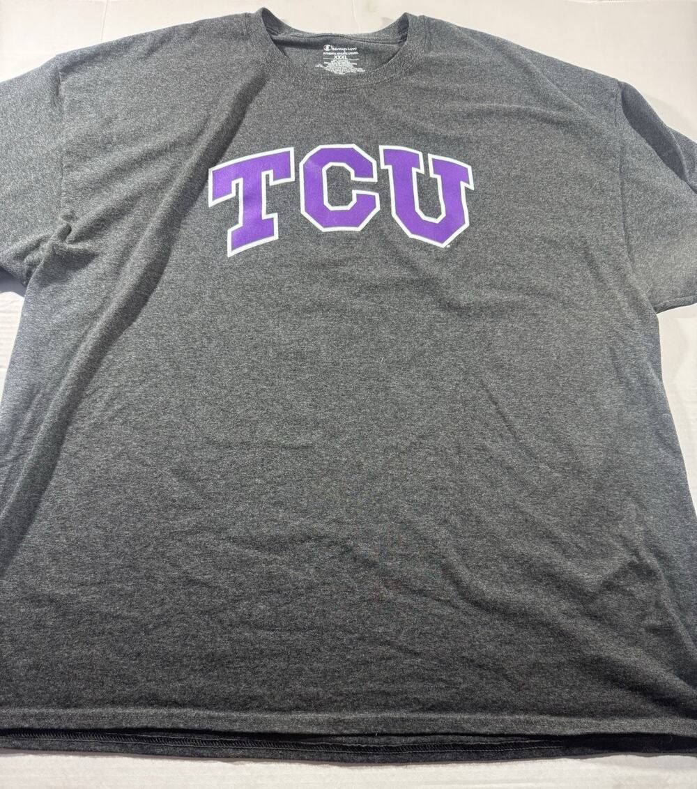 Champion TCU Horned Frogs Gray Short Sleeve Shirt Men’s Size XXXL
